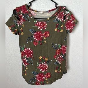 Floral green shirt